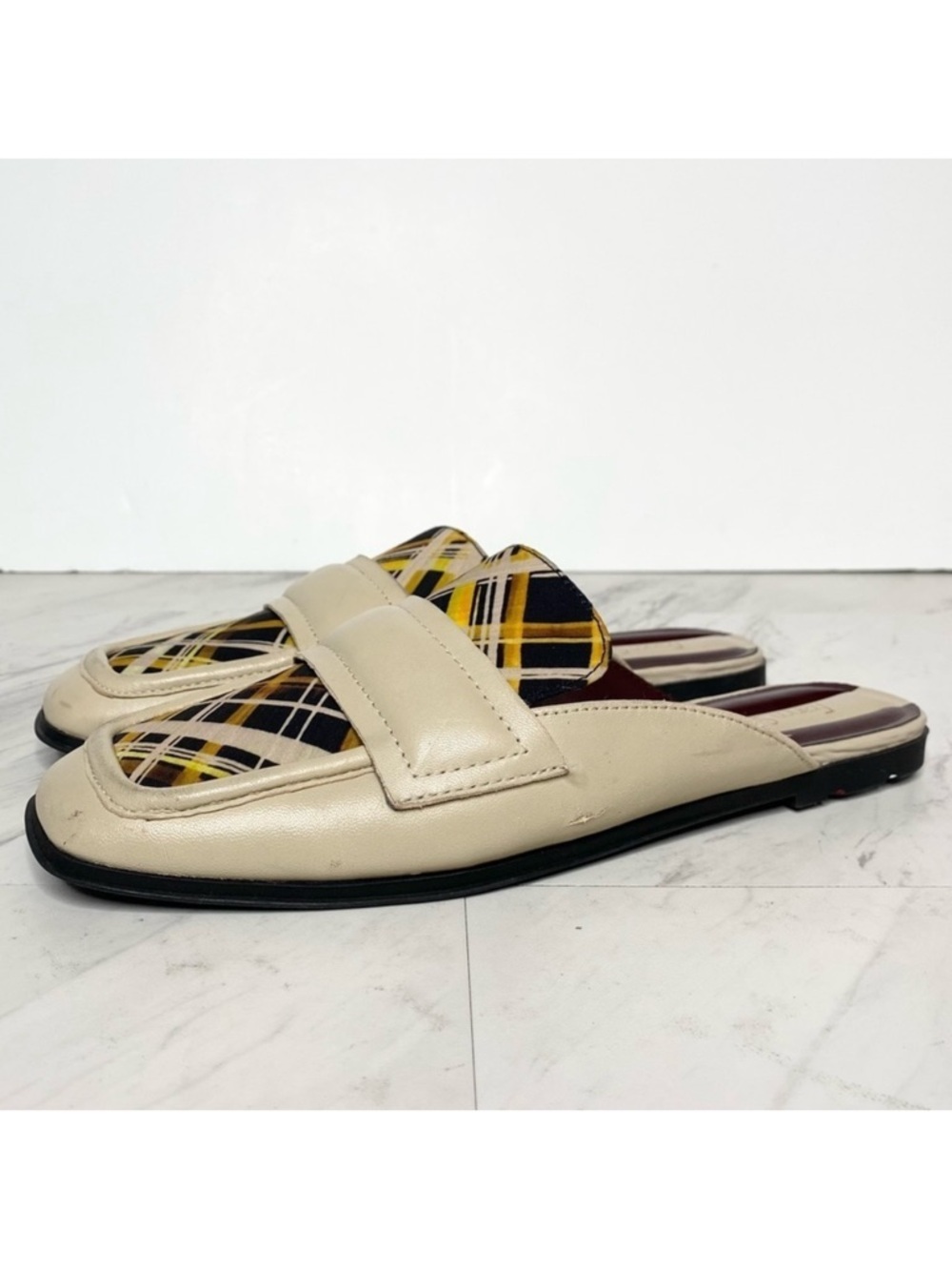 Franco Sarto Duval Square Toe Leather Mule 7M